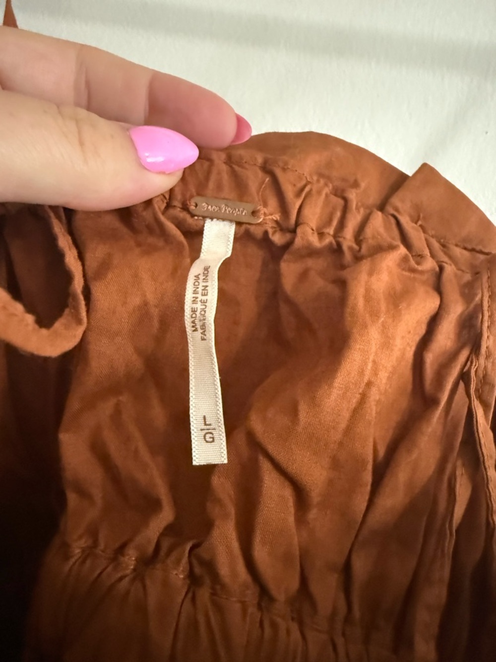 Free People Rust Brown Ruffle Tie Camisole - Picture 3 of 3